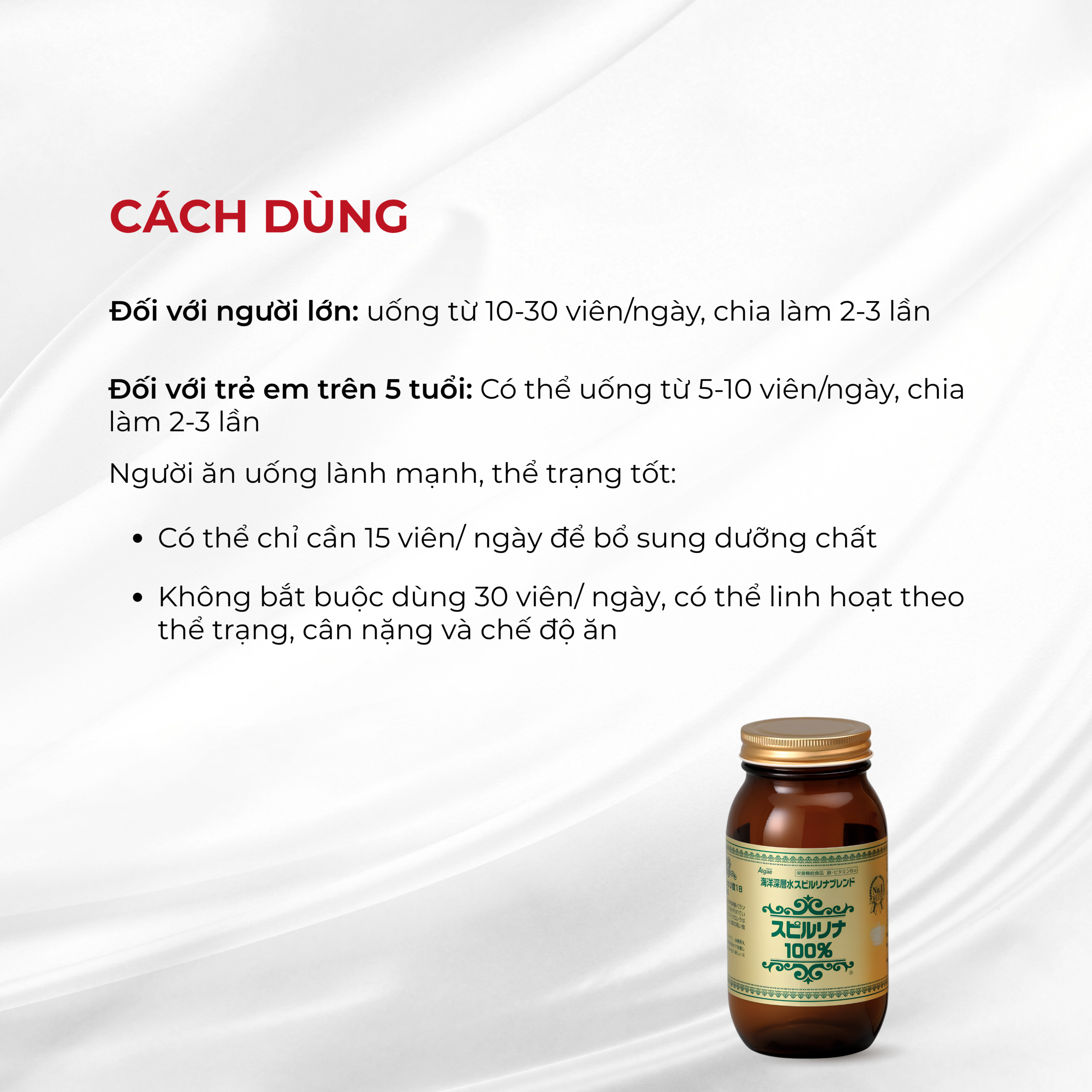 Viên Uống Tảo Xoắn Spirulina Tem Đỏ 2200 Viên Nhật Bản