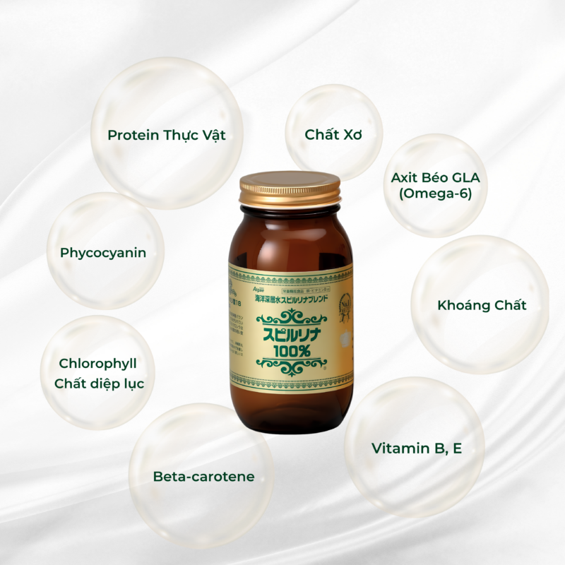Tảo xoắn Spirulina - Tem đỏ 2200 viên Nhật Bản
