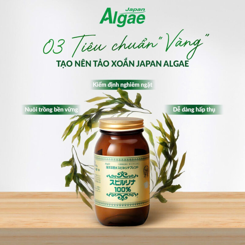 Tảo xoắn Spirulina - Tem đỏ 2200 viên Nhật Bản