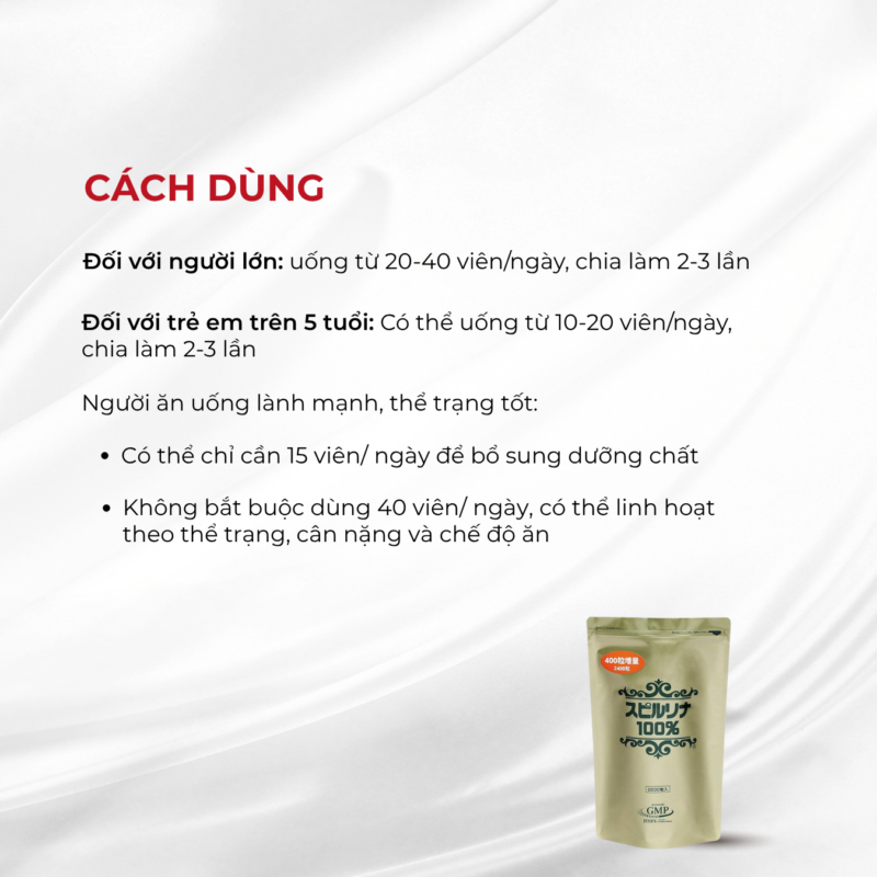 Tảo Xoắn Spirulina 2400 Viên Dạng Túi Nhật Bản