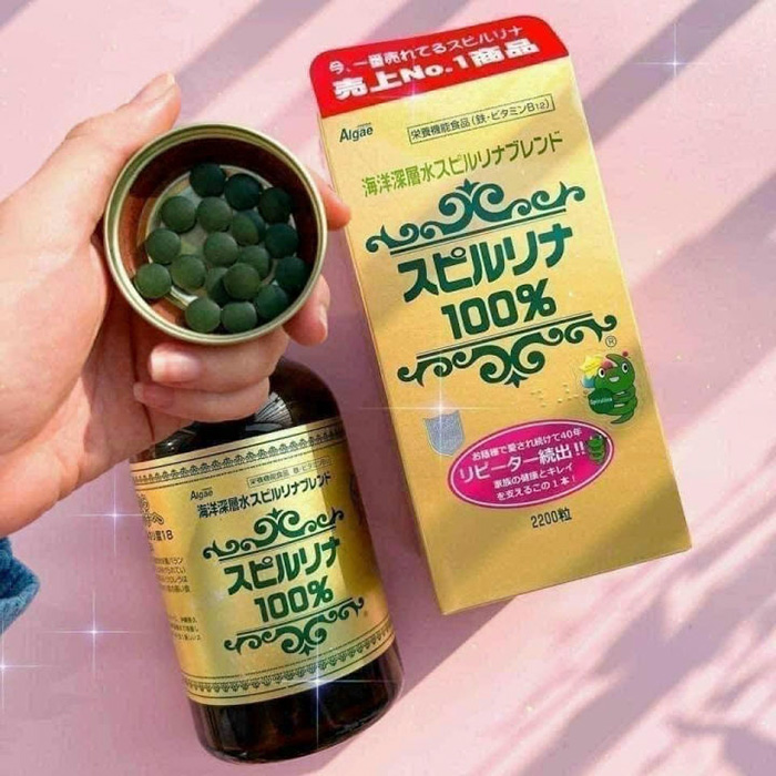 Viên Uống Tảo Xoắn Spirulina Tem Đỏ 2200 Viên Nhật Bản