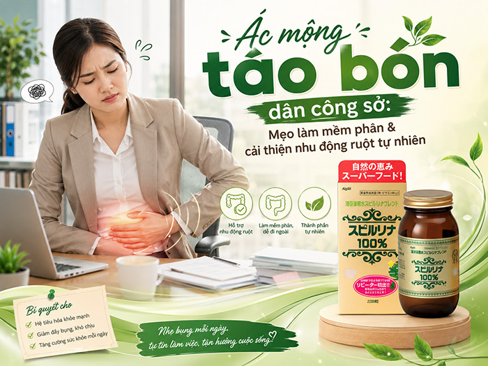 Ác mộng táo bón dân công sở: Mẹo làm mềm phân & cải thiện nhu động ruột tự nhiên