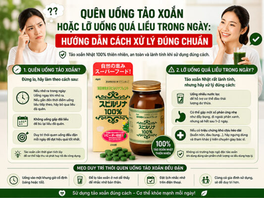 Quên uống Tảo Xoắn hoặc lỡ uống quá liều trong ngày: Hướng dẫn cách xử lý đúng chuẩn