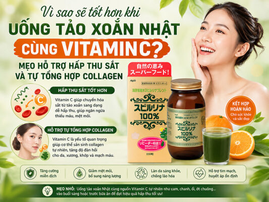 Uống Tảo Xoắn Nhật Cùng Vitamin C: Mẹo Hỗ Trợ Hấp Thu Tối Đa