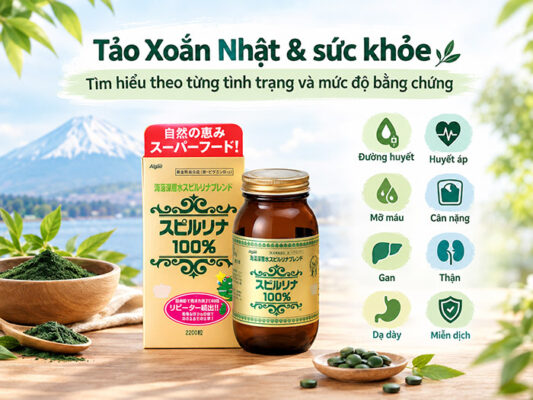 Tảo Xoắn Nhật & sức khỏe: Tìm hiểu theo từng tình trạng và mức độ bằng chứng